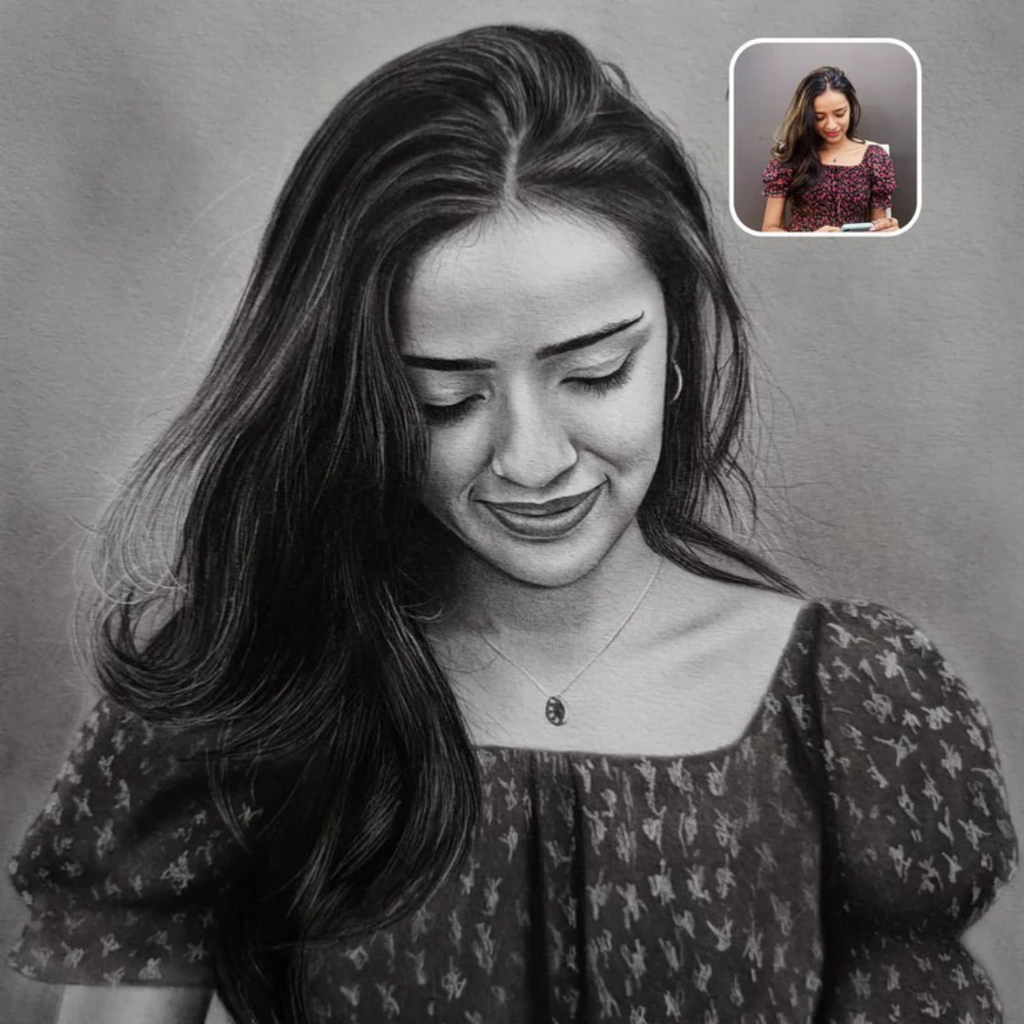 Personalized Handmade Pencil Portrait