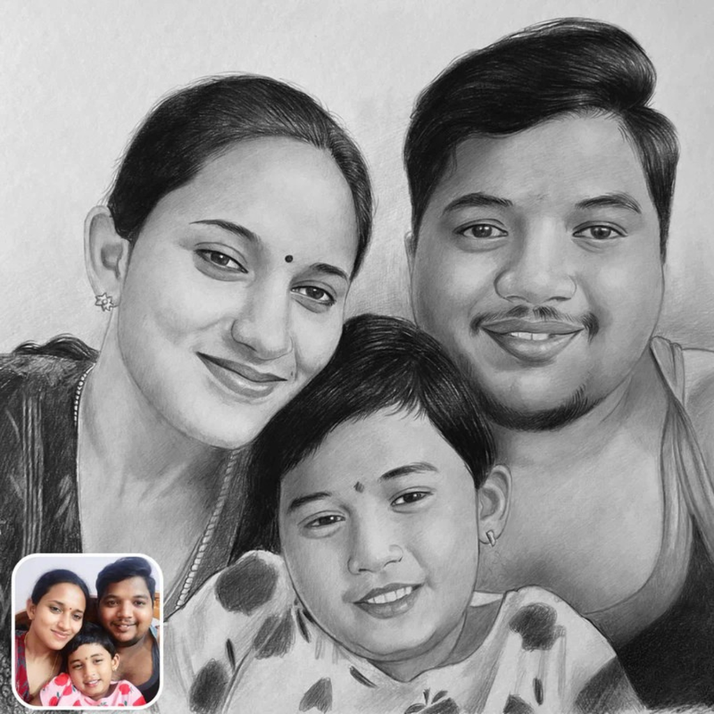 Personalized Handmade Pencil Portrait